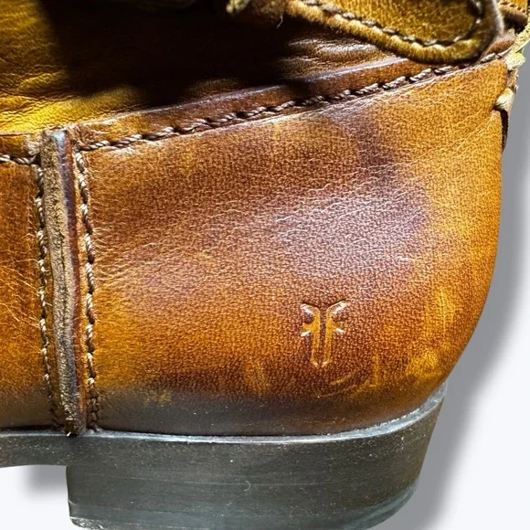Frye Melissa Seam Boots distressed caramel color - Picture 8 of 15